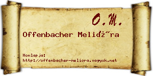 Offenbacher Melióra névjegykártya